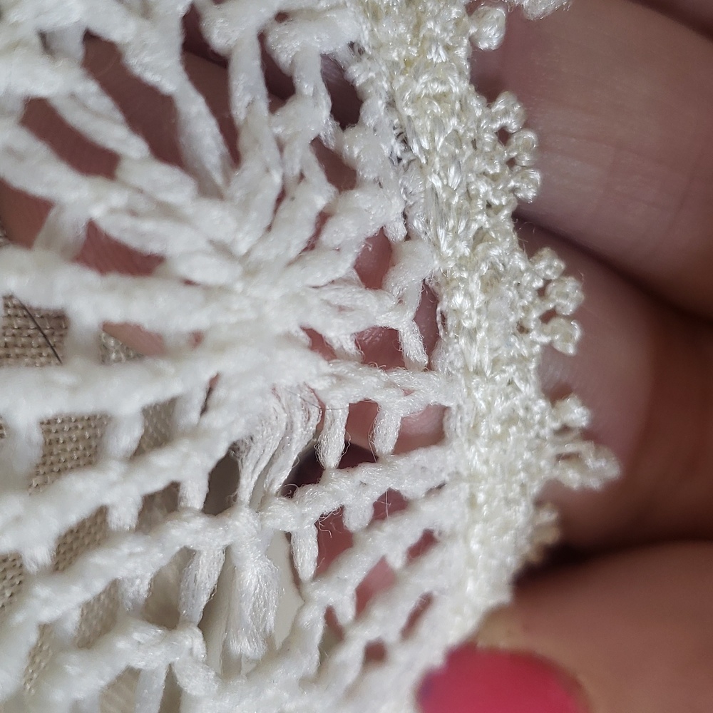 Vintage Disney D-Signed Crochet Lace Top Off White • Cottagecore Sheer • SMALL - Picture 13 of 16